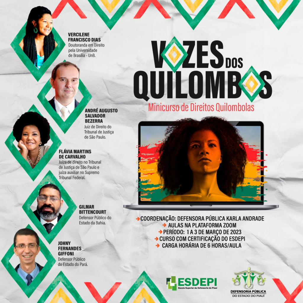 Defensoria Pública realiza Minicurso em Direitos Quilombolas nesta quarta-feira (1º)