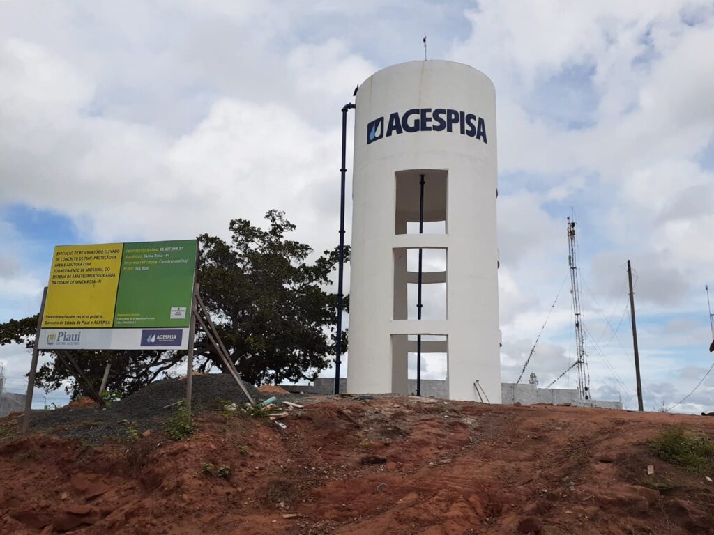 Agespisa já executou 95% das obras do novo reservatório de água de Santa Rosa do Piauí