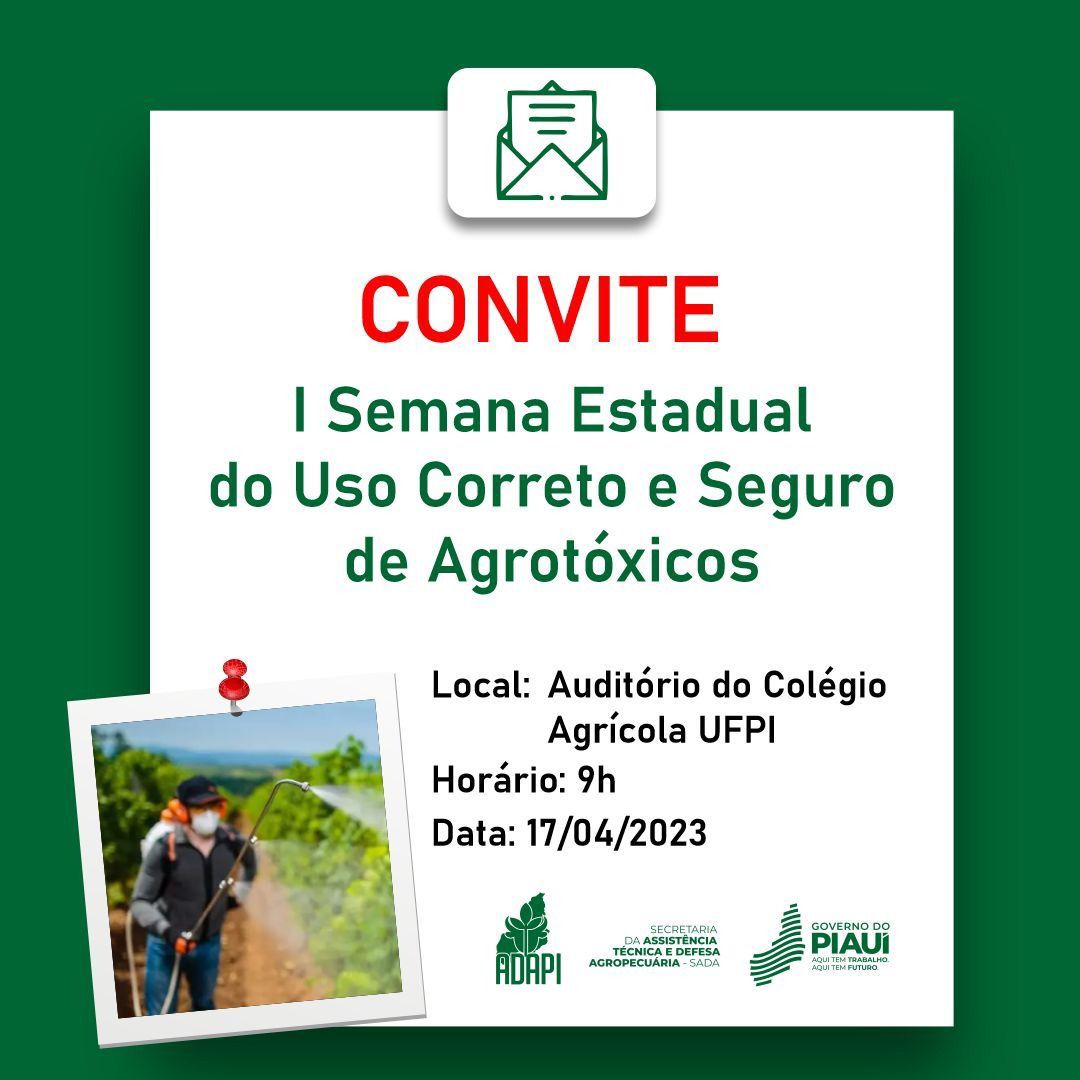 Sada e Adapi promovem I Semana Estadual do Uso Correto e Seguro de Agrotóxicos