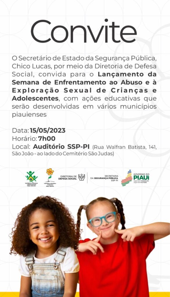 SSP lança na segunda (15), Semana de Enfrentamento ao Abuso e à Exploração Sexual de Crianças e Adolescentes