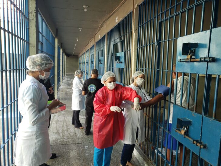 Ação da equipe de Saúde Prisional na Penitenciária José de Arimateia Barbosa Leite, em Campo Maior