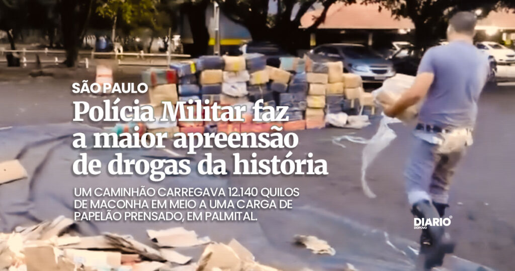 Governador de São Paulo, Tarcísio Freitas, anuncia maior apreensão de maconha da história de São Paulo.
