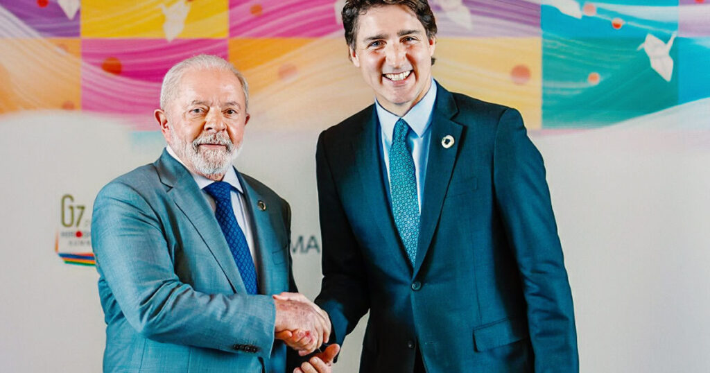 Presidente Lula encontra primeiro-ministro do Canadá, em Hiroshima. Os dois discutem comércio e meio ambiente.
