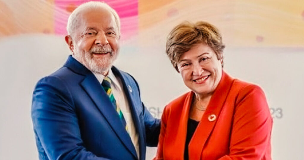 No encontro com Kristalina Georgieva, presidente do FMI, Lula discute a crise na Argentina.
