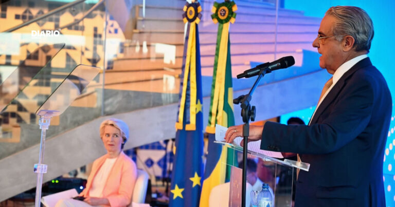 Ursula von der Leyen, e o presidente da Confederação Nacional da Indústria (CNI), Robson Braga de Andrade,