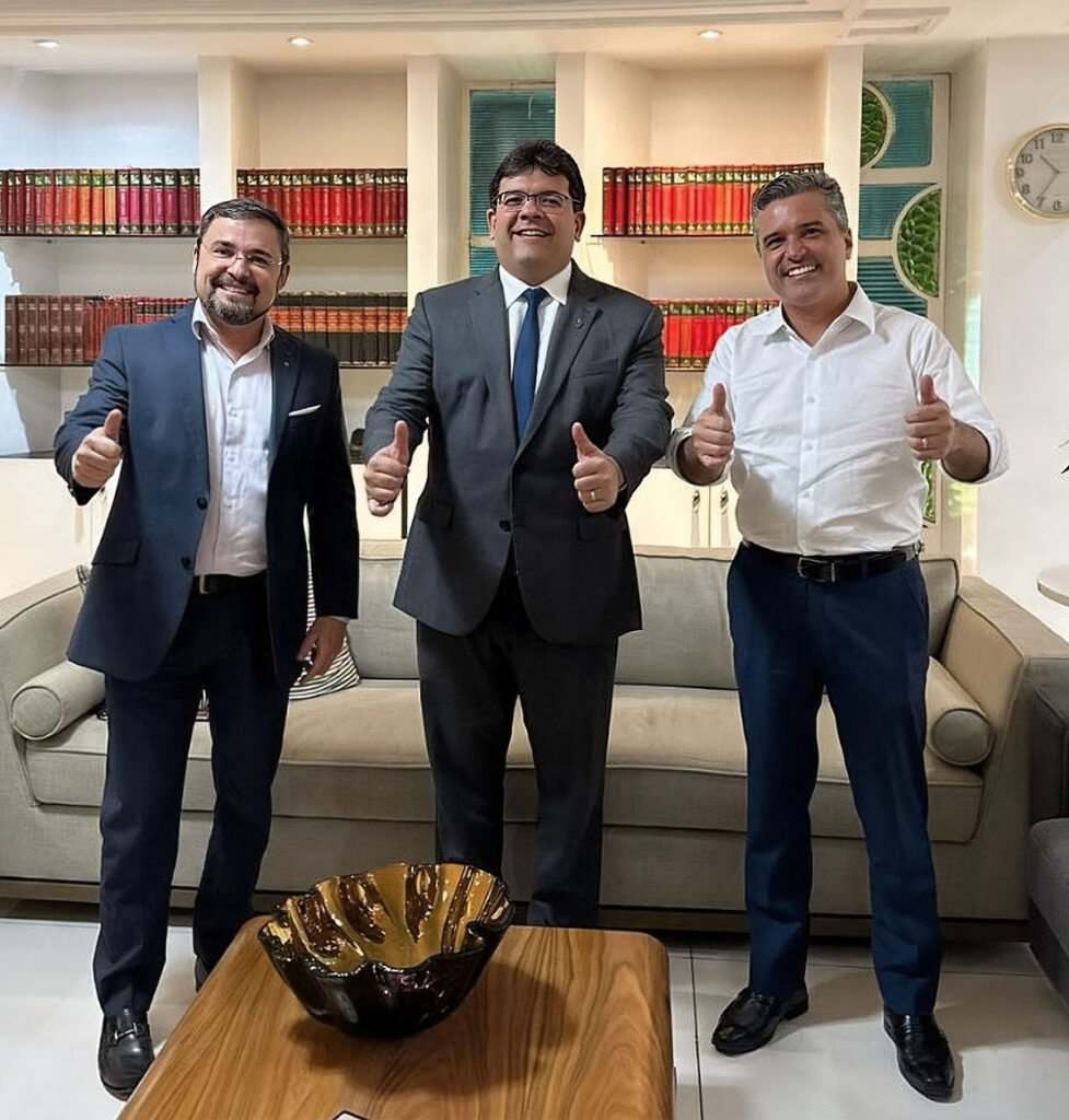 Reunião com o governador Rafael Fonteles e os pré-candidatos FDesistência de Dr. Vinícius marcou apoio a Fábio Novo