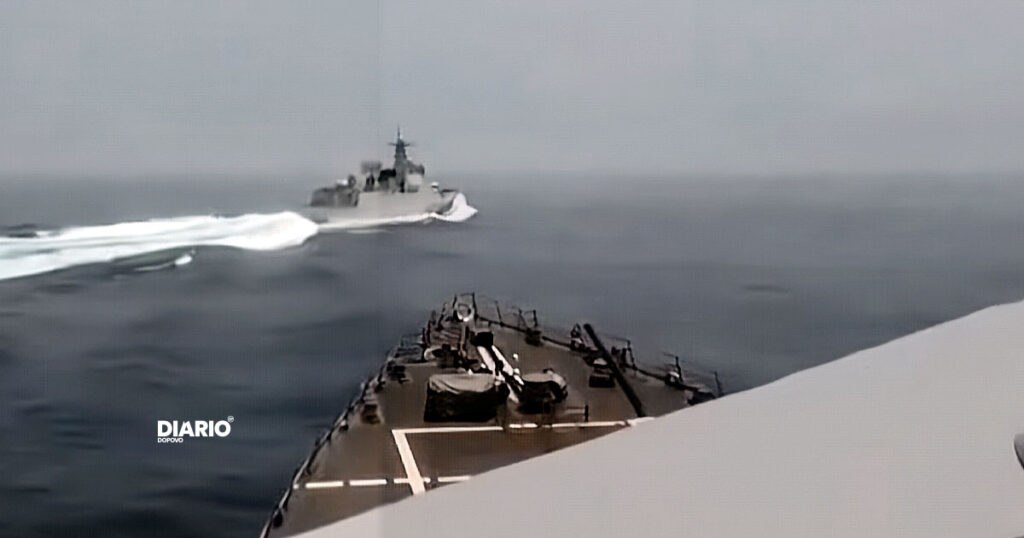 Marinha dos EUA divulga vídeo que mostra a aproximação do navio de guerra chinês no Estreito de Taiwan