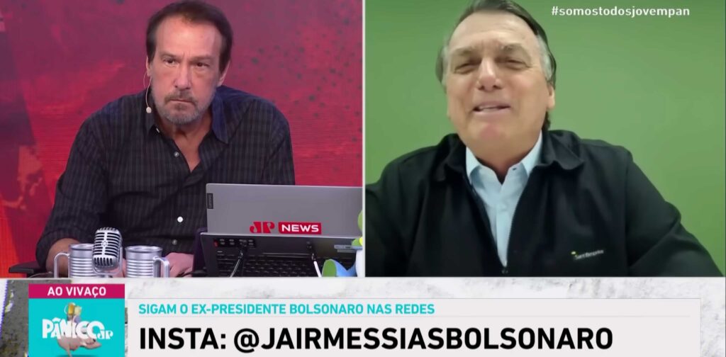 Bolsonaro durante em entrevista ao Pânico da Jovem Pan