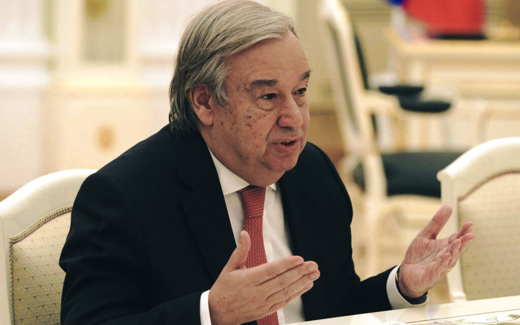 O secretário-geral da ONU, António Guterres, alerta para uma catástrofe climática 