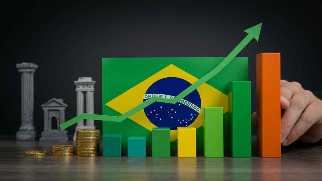 PIB do Brasil cresce 3,4% em 2024, impulsionado por serviços e indústria.