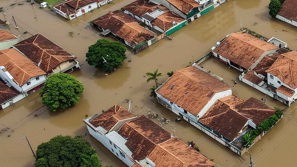 Teresina sofre riscos de alagamentos. Fatores urbanos e climáticos contribuem para o problema.