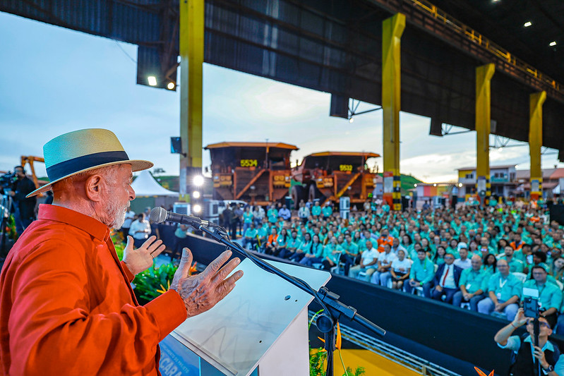 Presidente Lula durante a cerimonia de lançamento do projeto Novo Carajás.