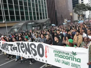 ** Manifestação em apoio a Bolsonaro na Avenida Paulista.