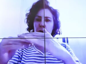 ** Carla Zambelli e hacker Delgatti em discussão na CCJ.